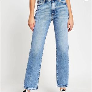 high rise straight cut jeans